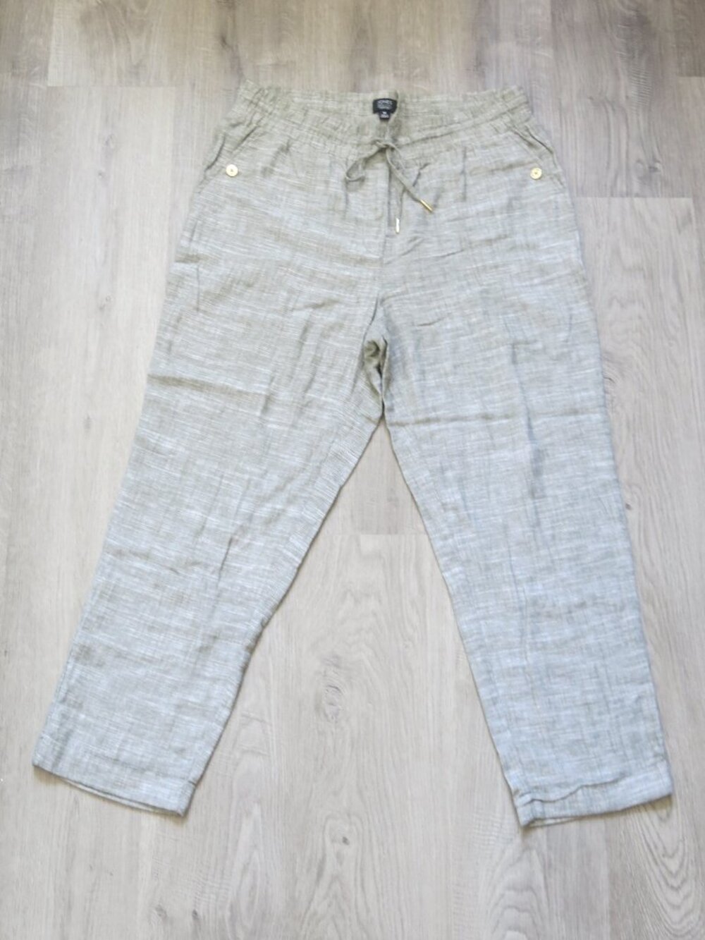 Jones New York Signature Linen Blend Straight Leg Pants - Size Medium